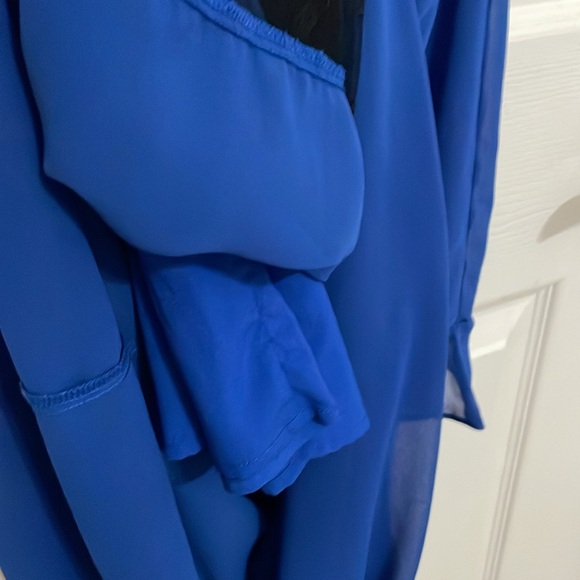 BCBG Generation women’s blue and black tiered ruffle maxi dress - Picture 7 of 9